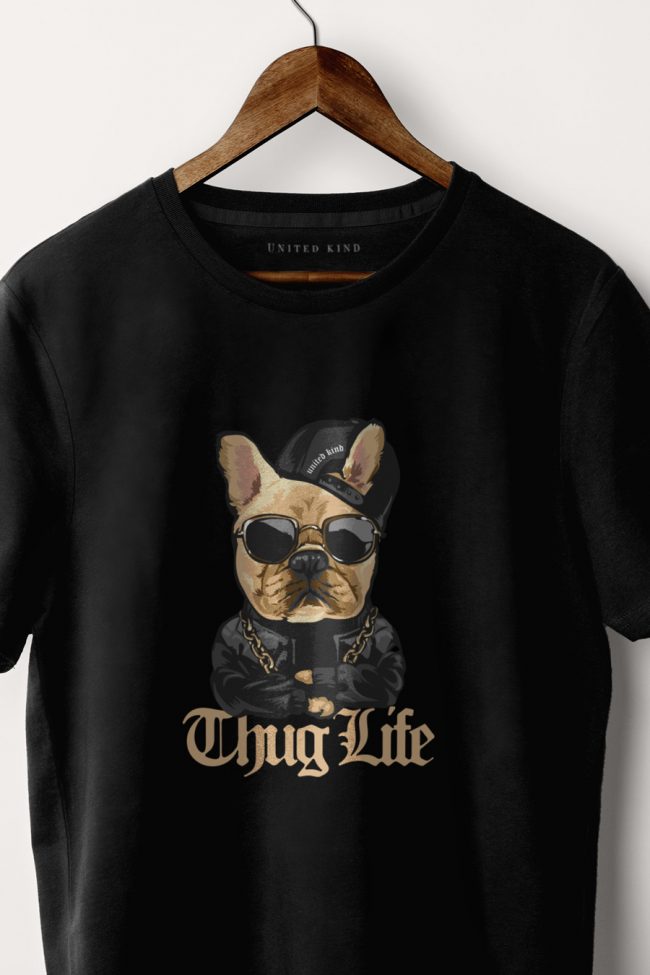 Thug Life, T-Shirt σε Μαύρο Χρώμα