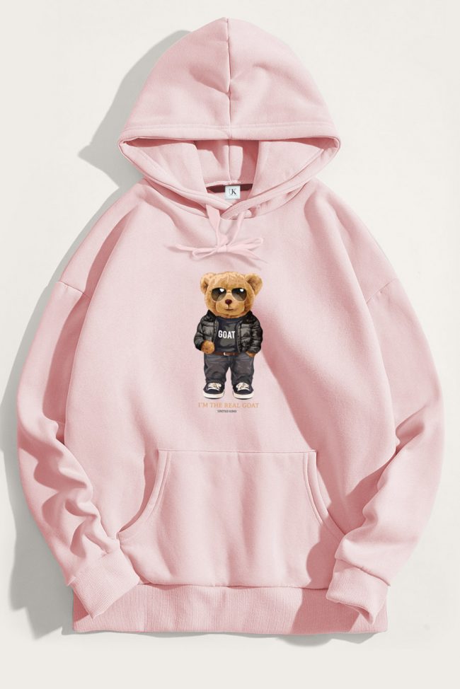 Goat Teddy, Φούτερ με Κουκούλα σε Ροζ Χρώμα