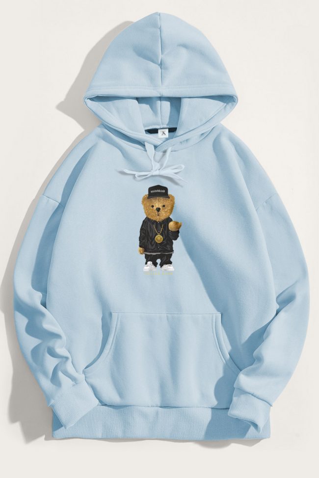 Compton Teddy, Φούτερ με Κουκούλα σε Γαλάζιο Χρώμα