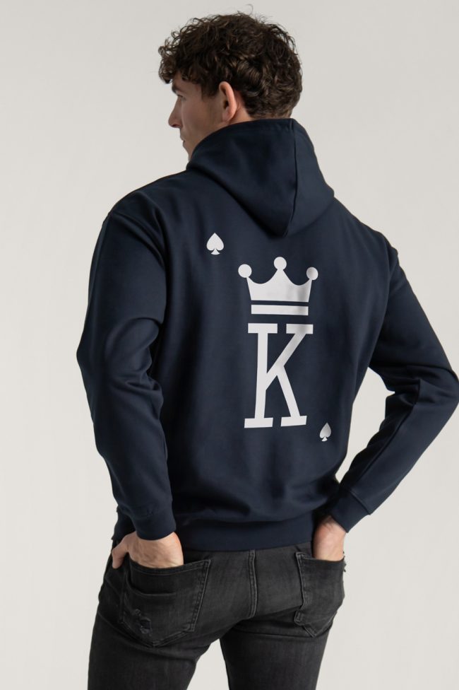 King, Φούτερ με Κουκούλα σε Μπλε Χρώμα