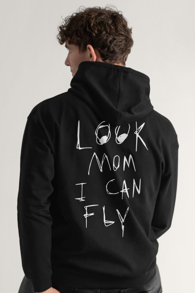 I Can Fly, Φούτερ με Κουκούλα σε Μαύρο Χρώμα
