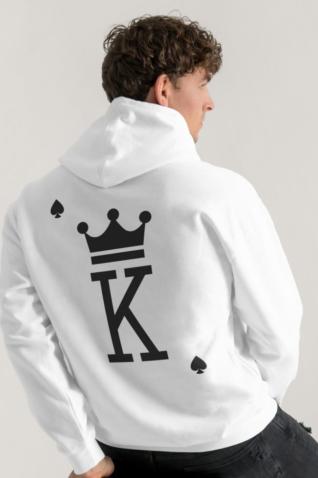 King, Φούτερ με Κουκούλα σε Λευκό Χρώμα