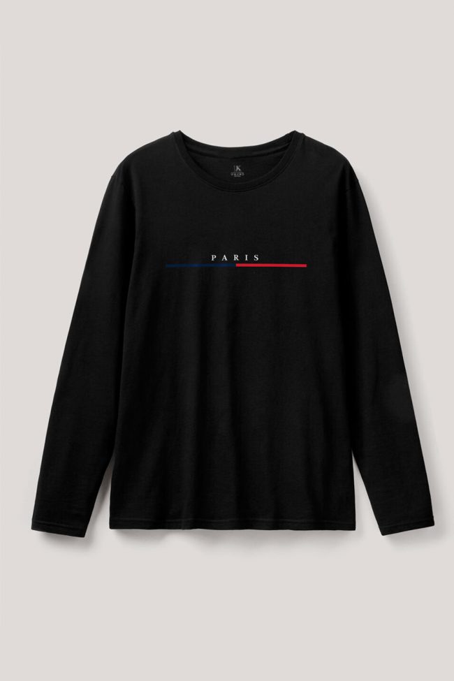 Paris, Long Sleeve Μπλούζα σε Μαύρο Χρώμα