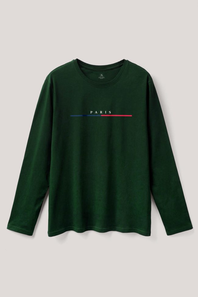 Paris, Long Sleeve Μπλούζα σε Πράσινο Χρώμα