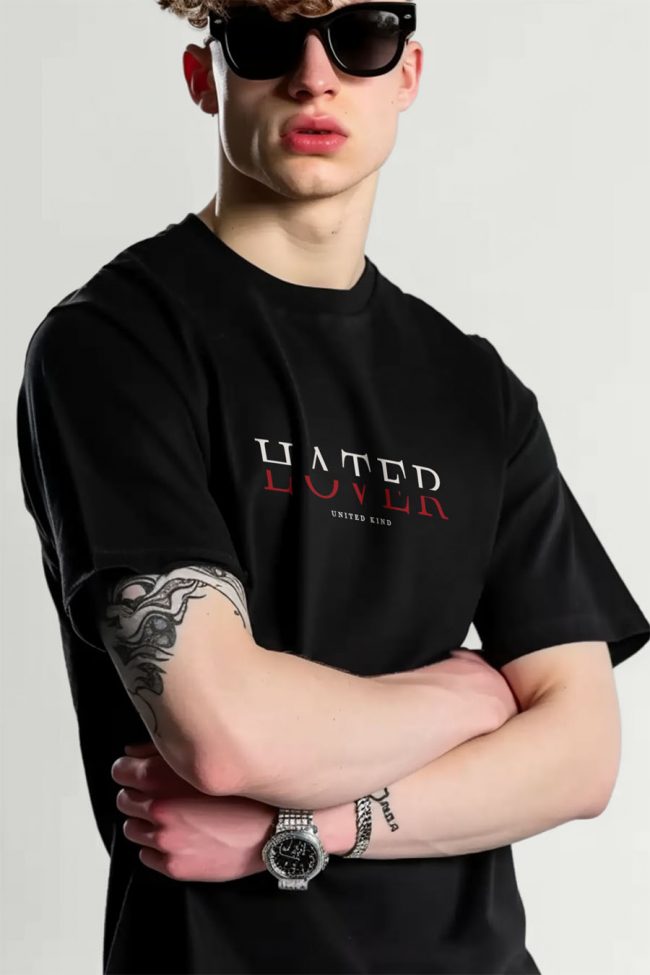 Hater Lover, T-Shirt σε Μαύρο Χρώμα