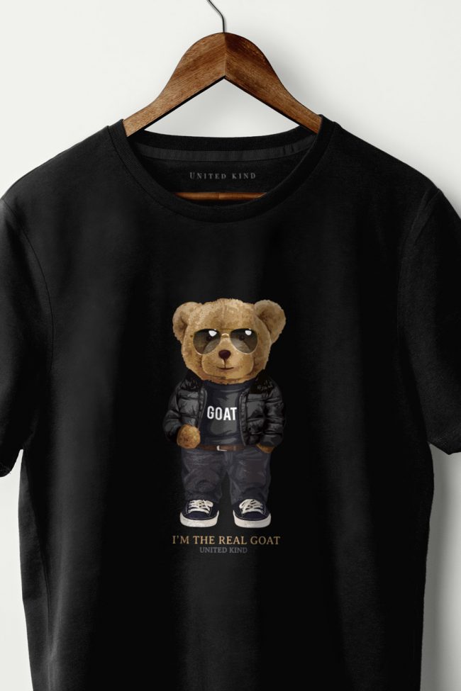Real Goat Teddy, T-Shirt σε Μαύρο Χρώμα