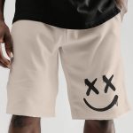 Smiley Face Graffiti, Σορτσάκι Ανδρικό σε Εκρού Χρώμα