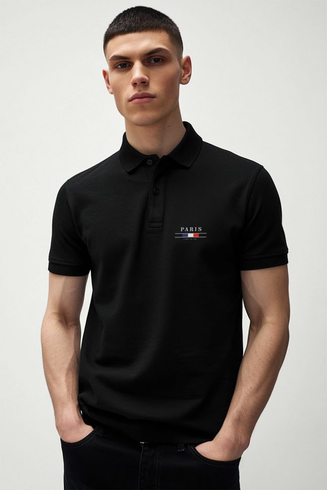 Paris La Vie Minimal, Polo σε Μαύρο Χρώμα