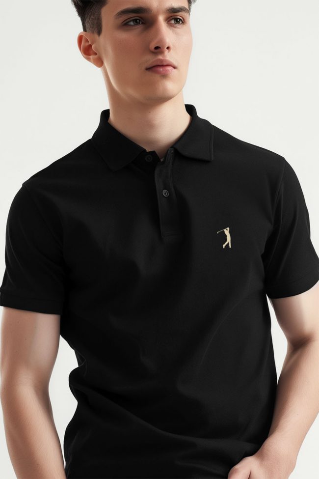 Golf Logo Minimal, Polo σε Μαύρο Χρώμα