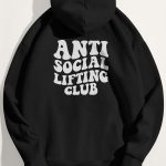Antisocial Lifting Club, Φούτερ με Κουκούλα σε Μαύρο Χρώμα