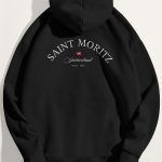 Saint Moritz, Φούτερ με Κουκούλα σε Μαύρο Χρώμα