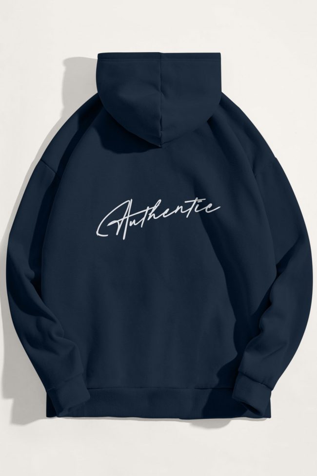 Authentic, Φούτερ με Κουκούλα σε Μπλε Χρώμα