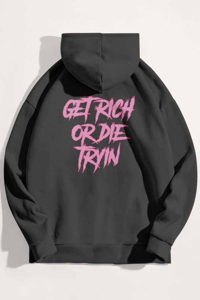 Get Rich, Φούτερ με Κουκούλα σε Iron Grey Χρώμα