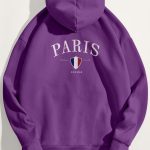 Paris Xxxiii Bold, Φούτερ με Κουκούλα σε Μωβ Χρώμα