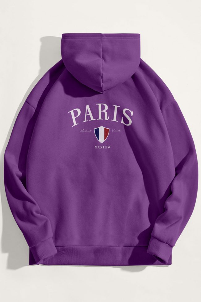 Paris Xxxiii Bold, Φούτερ με Κουκούλα σε Μωβ Χρώμα