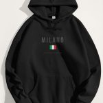 Milano La Repubblica, Φούτερ με Κουκούλα σε Μαύρο Χρώμα