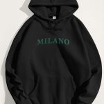 Milano Green, Φούτερ με Κουκούλα σε Μαύρο Χρώμα