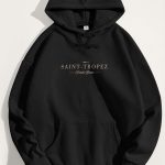 Saint Tropez Riviera, Φούτερ με Κουκούλα σε Μαύρο Χρώμα