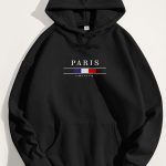 Paris La Vie, Φούτερ με Κουκούλα σε Μαύρο Χρώμα