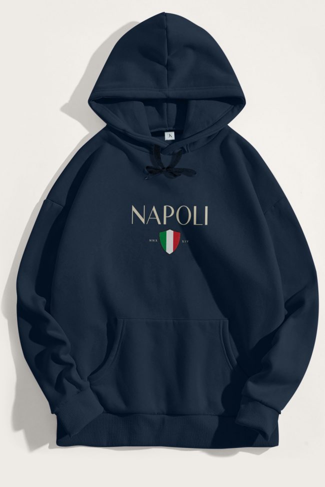 Napoli, Φούτερ με Κουκούλα σε Μπλε Χρώμα