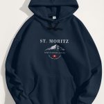 St. Moritz Swiss Ski Club, Φούτερ με Κουκούλα σε Μπλε Χρώμα