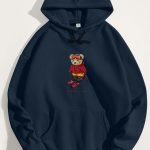 Ski Club Teddy, Φούτερ με Κουκούλα σε Μπλε Χρώμα