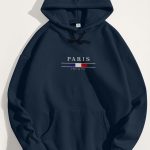 Paris La Vie, Φούτερ με Κουκούλα σε Μπλε Χρώμα