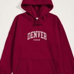 Denver Colorado, Φούτερ με Κουκούλα σε Μπορντώ Χρώμα