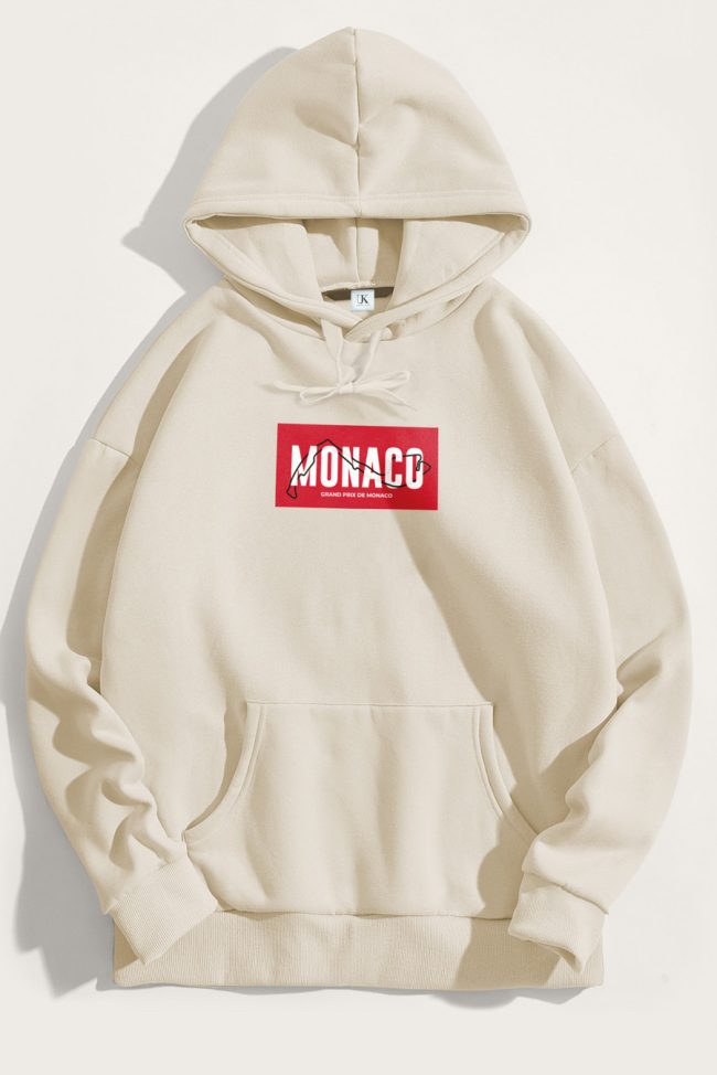 Monaco Circuit, Φούτερ με Κουκούλα σε Εκρού Χρώμα