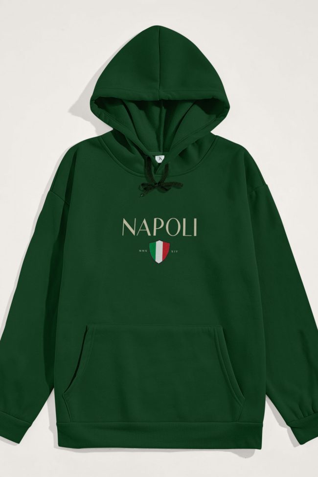 Napoli, Φούτερ με Κουκούλα σε Πράσινο Χρώμα