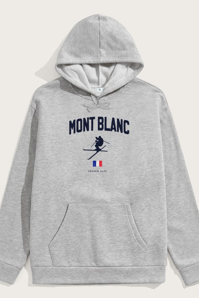 Mont Blanc Alps, Φούτερ με Κουκούλα σε Γκρι Χρώμα