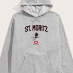 St. Moritz Swiss Alps, Φούτερ με Κουκούλα σε Γκρι Χρώμα