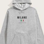 Milano La Repubblica, Φούτερ με Κουκούλα σε Γκρι Χρώμα