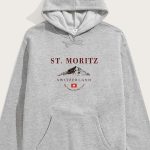 St. Moritz Swiss Ski Club, Φούτερ με Κουκούλα σε Γκρι Χρώμα