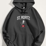 St. Moritz Swiss Alps, Φούτερ με Κουκούλα σε Iron Grey Χρώμα