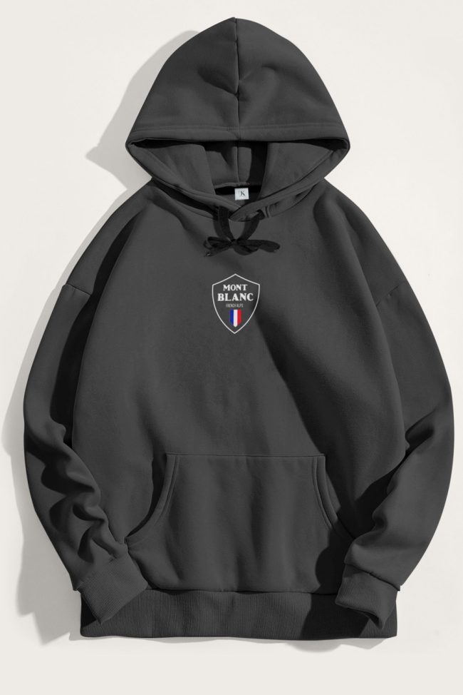 Mont Blanc Flag, Φούτερ με Κουκούλα σε Iron Grey Χρώμα