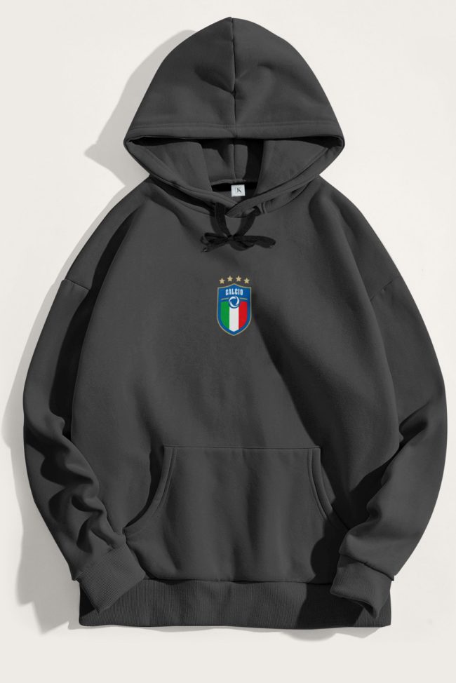 Calcio, Φούτερ με Κουκούλα σε Iron Grey Χρώμα