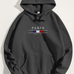 Paris La Vie, Φούτερ με Κουκούλα σε Iron Grey Χρώμα