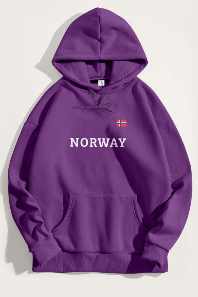 Norway, Φούτερ με Κουκούλα σε Μωβ Χρώμα