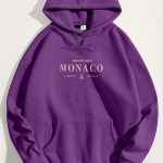 Monaco, Φούτερ με Κουκούλα σε Μωβ Χρώμα