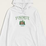 Yosemite Park, Φούτερ με Κουκούλα σε Λευκό Χρώμα