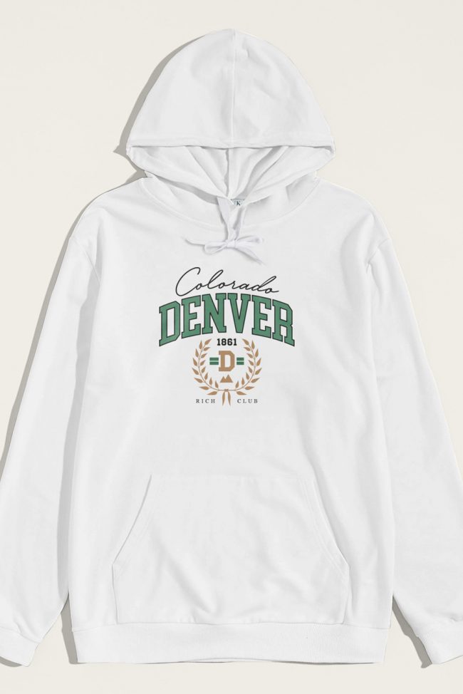 Denver Rich Club, Φούτερ με Κουκούλα σε Λευκό Χρώμα