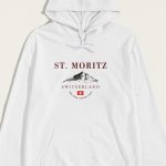 St. Moritz Swiss Ski Club, Φούτερ με Κουκούλα σε Λευκό Χρώμα