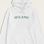 Milano Green, Φούτερ με Κουκούλα σε Λευκό Χρώμα