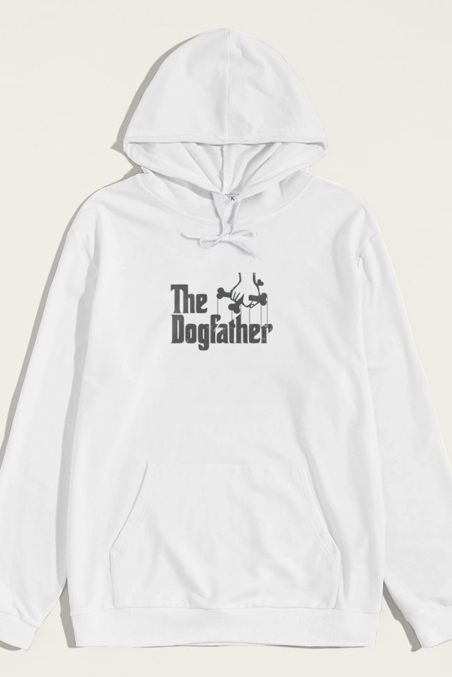 The Dogfather, Φούτερ με Κουκούλα σε Λευκό Χρώμα