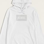 Humble In Grey, Φούτερ με Κουκούλα σε Λευκό Χρώμα