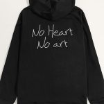 No Heart No Art, Φούτερ με Κουκούλα σε Μαύρο Χρώμα