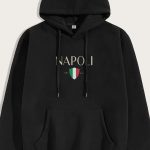 Napoli, Φούτερ με Κουκούλα σε Μαύρο Χρώμα
