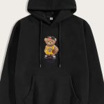 Team Bear Teddy, Φούτερ με Κουκούλα σε Μαύρο Χρώμα