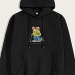 Ski More Teddy, Φούτερ με Κουκούλα σε Μαύρο Χρώμα